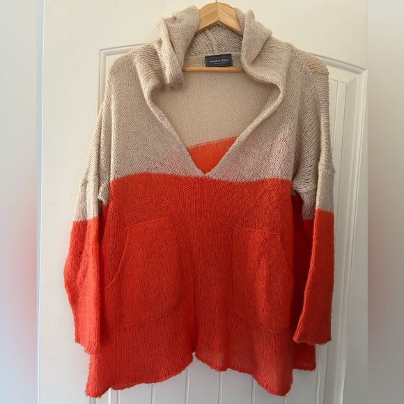 Anthropologie Wooden Ships Mohair Open Knit Oversized Hoodie Sweater - Picture 2 of 5